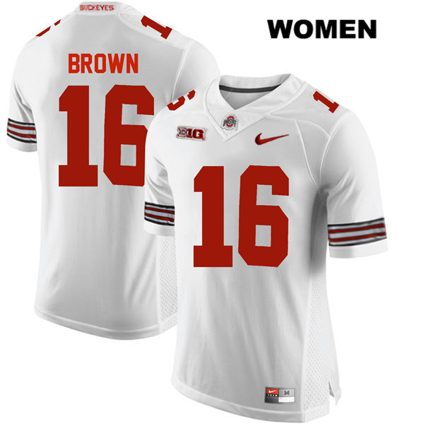 Ohio State Buckeyes Women's Cameron Brown #16 White Authentic Nike College NCAA Stitched Football Jersey KQ19F43BO